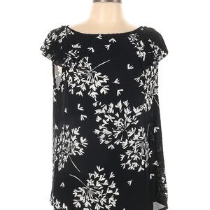 Banana Republic Black and White Blouse with Puff Sleeves